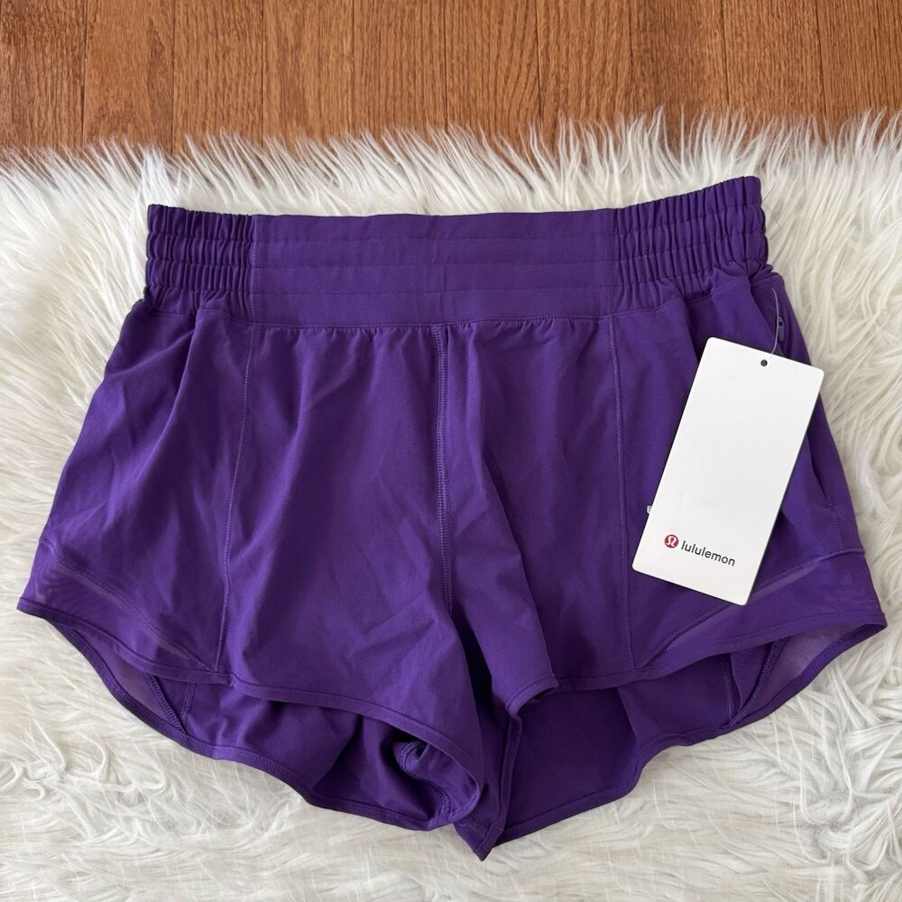 Lululemon Hotty Hot High Rise Shorts Women’s Sz 8 College Purple 2.5” Lined NWT